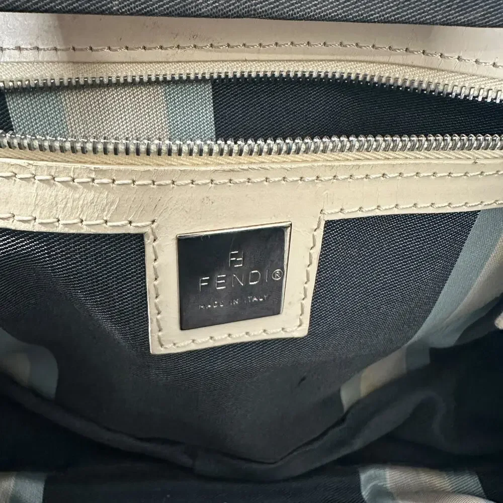 Vintage Fendi‎ Mini Boston Top Handle Bag Navy Blue Satchel Luxury Travel Preppy